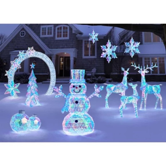 Pre-Lit Prismatic Ornaments, Set of 2 - Picture 3 of 3